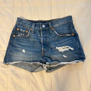 Levi’s Denim Blue Women's Distressed Shorts